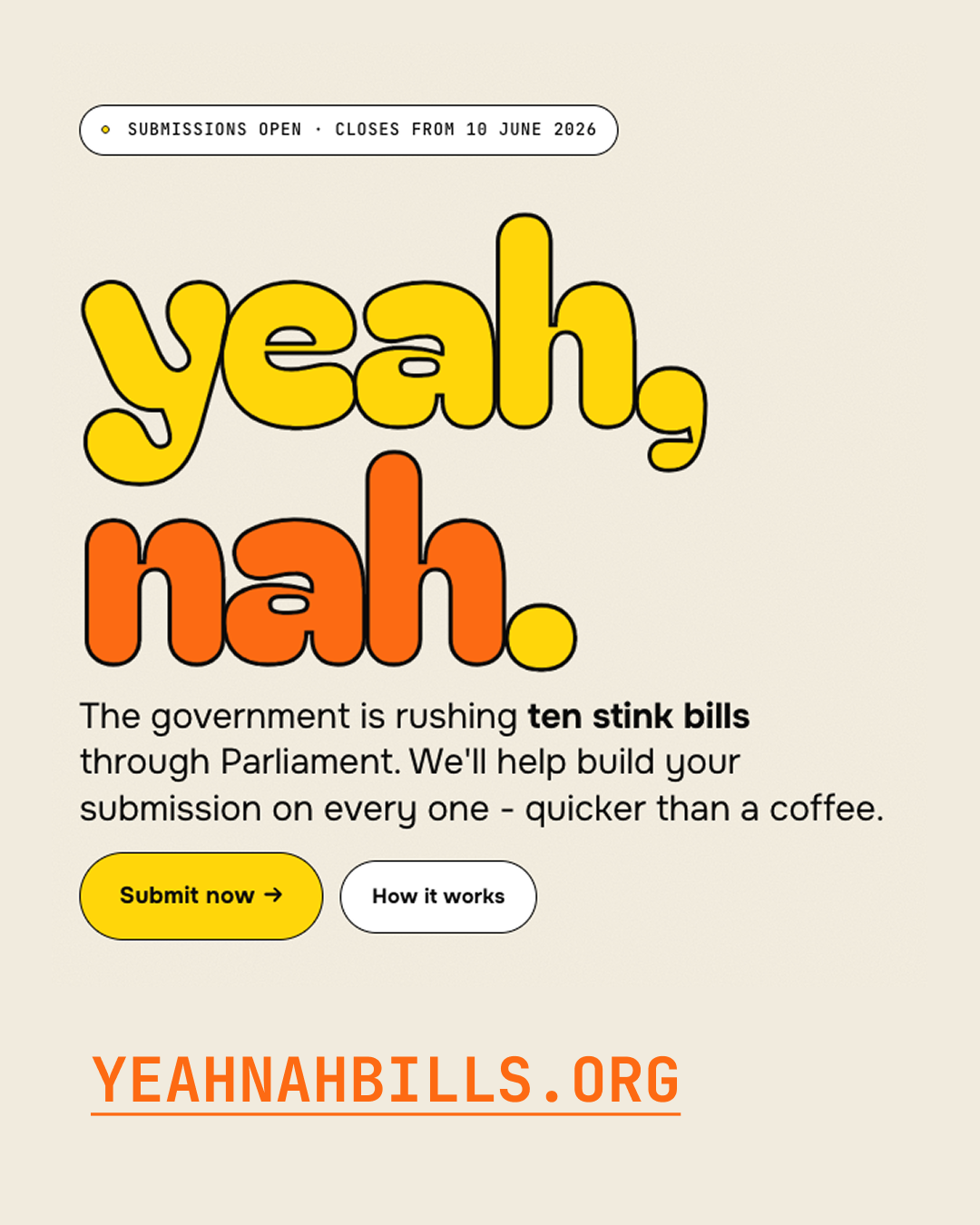 Yeah Nah social post tile · 2